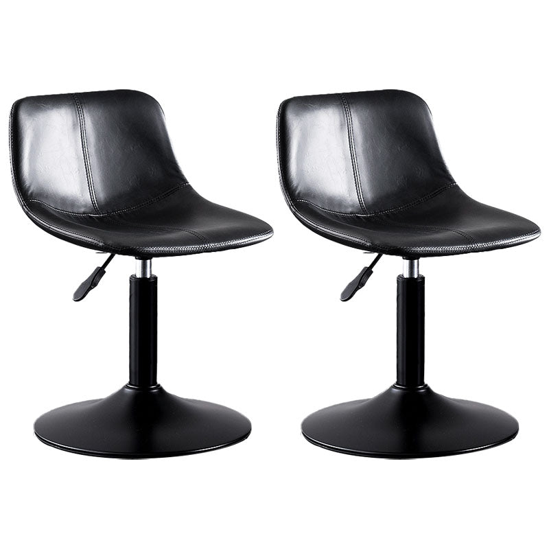 Contemporary Adjustable Height Home Stool Matte Finish Leather Barstool Gloss Black 2 Piece Set Clearhalo 'Bar Furniture' 'Bar Stools' 'bar_stools' 'furn' 'furn_bar_stools' 'Furniture' 'furniture_bar_stools' 'Kitchen & Dining Furniture' 4851520