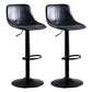 Contemporary Adjustable Height Home Stool Matte Finish Leather Barstool Matte Black 2 Piece Set Clearhalo 'Bar Furniture' 'Bar Stools' 'bar_stools' 'furn' 'furn_bar_stools' 'Furniture' 'furniture_bar_stools' 'Kitchen & Dining Furniture' 4851522