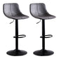 Contemporary Adjustable Height Home Stool Matte Finish Leather Barstool Silver Gray 2 Piece Set Clearhalo 'Bar Furniture' 'Bar Stools' 'bar_stools' 'furn' 'furn_bar_stools' 'Furniture' 'furniture_bar_stools' 'Kitchen & Dining Furniture' 4851529