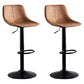 Contemporary Adjustable Height Home Stool Matte Finish Leather Barstool Light Brown 2 Piece Set Clearhalo 'Bar Furniture' 'Bar Stools' 'bar_stools' 'furn' 'furn_bar_stools' 'Furniture' 'furniture_bar_stools' 'Kitchen & Dining Furniture' 4851531