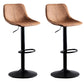 Contemporary Adjustable Height Home Stool Matte Finish Leather Barstool Brown 2 Piece Set Clearhalo 'Bar Furniture' 'Bar Stools' 'bar_stools' 'furn' 'furn_bar_stools' 'Furniture' 'furniture_bar_stools' 'Kitchen & Dining Furniture' 4851532