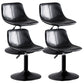 Contemporary Adjustable Height Home Stool Matte Finish Leather Barstool Gloss Black 4 Piece Set Clearhalo 'Bar Furniture' 'Bar Stools' 'bar_stools' 'furn' 'furn_bar_stools' 'Furniture' 'furniture_bar_stools' 'Kitchen & Dining Furniture' 4851534