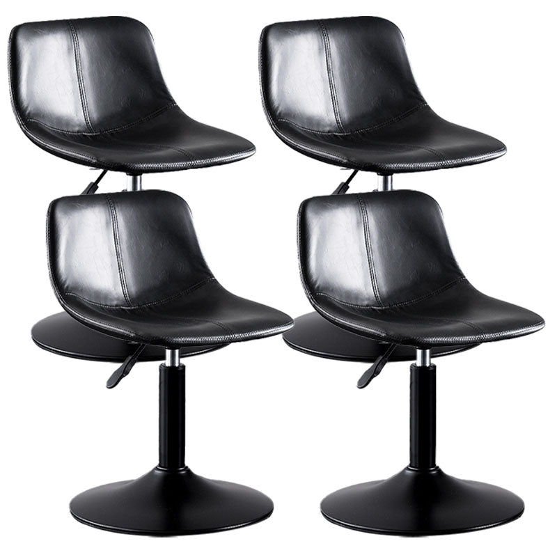 Contemporary Adjustable Height Home Stool Matte Finish Leather Barstool Gloss Black 4 Piece Set Clearhalo 'Bar Furniture' 'Bar Stools' 'bar_stools' 'furn' 'furn_bar_stools' 'Furniture' 'furniture_bar_stools' 'Kitchen & Dining Furniture' 4851534