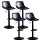 Contemporary Adjustable Height Home Stool Matte Finish Leather Barstool Black-Gray 4 Piece Set Clearhalo 'Bar Furniture' 'Bar Stools' 'bar_stools' 'furn' 'furn_bar_stools' 'Furniture' 'furniture_bar_stools' 'Kitchen & Dining Furniture' 4851535