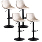 Contemporary Adjustable Height Home Stool Matte Finish Leather Barstool White 4 Piece Set Clearhalo 'Bar Furniture' 'Bar Stools' 'bar_stools' 'furn' 'furn_bar_stools' 'Furniture' 'furniture_bar_stools' 'Kitchen & Dining Furniture' 4851541