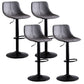 Contemporary Adjustable Height Home Stool Matte Finish Leather Barstool Silver Gray 4 Piece Set Clearhalo 'Bar Furniture' 'Bar Stools' 'bar_stools' 'furn' 'furn_bar_stools' 'Furniture' 'furniture_bar_stools' 'Kitchen & Dining Furniture' 4851543