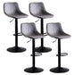 Contemporary Adjustable Height Home Stool Matte Finish Leather Barstool Grey 4 Piece Set Clearhalo 'Bar Furniture' 'Bar Stools' 'bar_stools' 'furn' 'furn_bar_stools' 'Furniture' 'furniture_bar_stools' 'Kitchen & Dining Furniture' 4851544