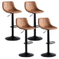 Contemporary Adjustable Height Home Stool Matte Finish Leather Barstool Light Brown 4 Piece Set Clearhalo 'Bar Furniture' 'Bar Stools' 'bar_stools' 'furn' 'furn_bar_stools' 'Furniture' 'furniture_bar_stools' 'Kitchen & Dining Furniture' 4851545