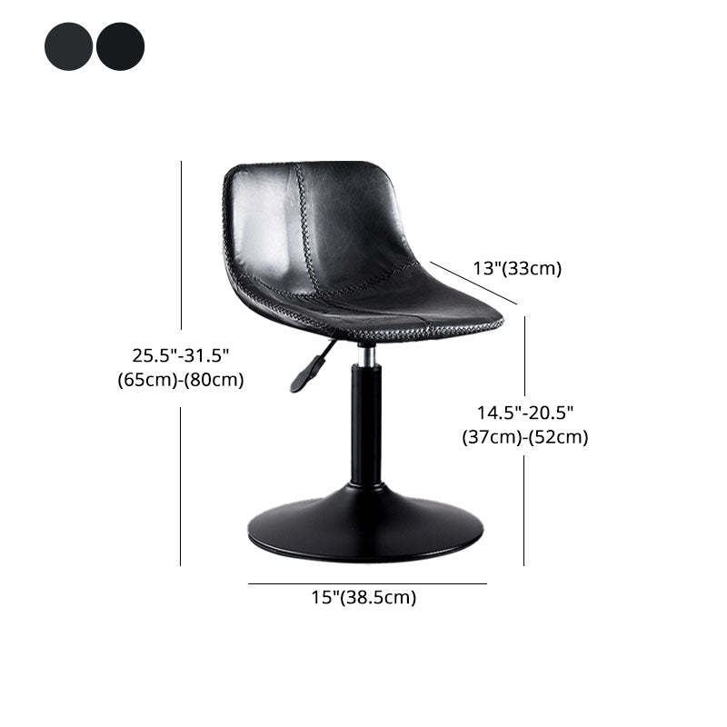 Contemporary Adjustable Height Home Stool Matte Finish Leather Barstool Clearhalo 'Bar Furniture' 'Bar Stools' 'bar_stools' 'furn' 'furn_bar_stools' 'Furniture' 'furniture_bar_stools' 'Kitchen & Dining Furniture' 4851548