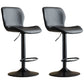 Contemporary Swivel Adjustable Height Stool Matte Finish Leather Barstool Black Black 2 Piece Set Clearhalo 'Bar Furniture' 'Bar Stools' 'bar_stools' 'furn' 'furn_bar_stools' 'Furniture' 'furniture_bar_stools' 'Kitchen & Dining Furniture' 4851553