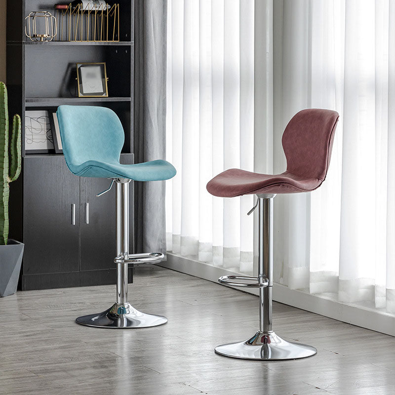 Contemporary Swivel Adjustable Height Stool Matte Finish Leather Barstool Clearhalo 'Bar Furniture' 'Bar Stools' 'bar_stools' 'furn' 'furn_bar_stools' 'Furniture' 'furniture_bar_stools' 'Kitchen & Dining Furniture' 4851554