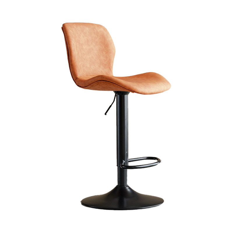 Contemporary Swivel Adjustable Height Stool Matte Finish Leather Barstool Clearhalo 'Bar Furniture' 'Bar Stools' 'bar_stools' 'furn' 'furn_bar_stools' 'Furniture' 'furniture_bar_stools' 'Kitchen & Dining Furniture' 4851558