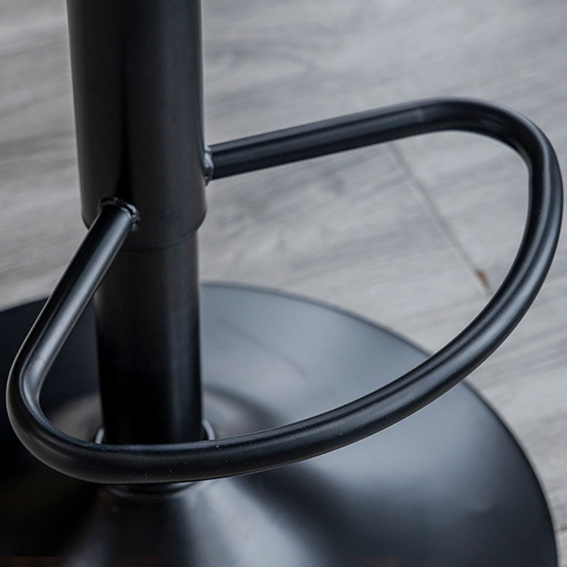 Contemporary Swivel Adjustable Height Stool Matte Finish Leather Barstool Clearhalo 'Bar Furniture' 'Bar Stools' 'bar_stools' 'furn' 'furn_bar_stools' 'Furniture' 'furniture_bar_stools' 'Kitchen & Dining Furniture' 4851563