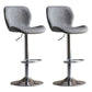 Contemporary Swivel Adjustable Height Stool Matte Finish Leather Barstool Grey Silver 2 Piece Set Clearhalo 'Bar Furniture' 'Bar Stools' 'bar_stools' 'furn' 'furn_bar_stools' 'Furniture' 'furniture_bar_stools' 'Kitchen & Dining Furniture' 4851566