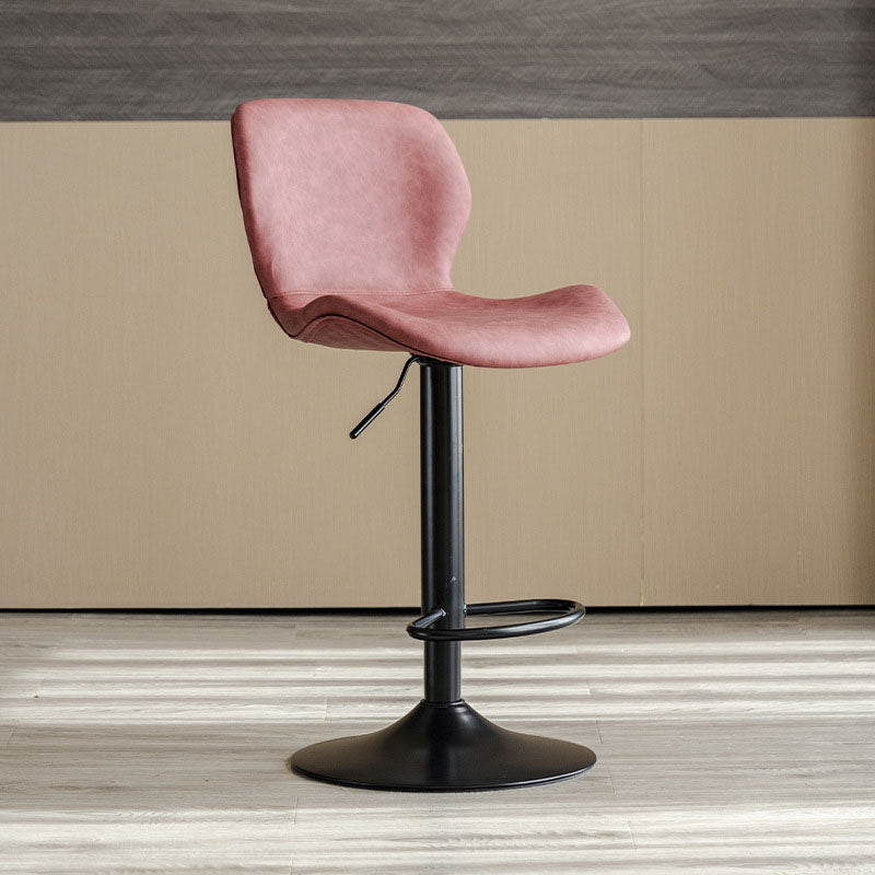 Contemporary Swivel Adjustable Height Stool Matte Finish Leather Barstool Clearhalo 'Bar Furniture' 'Bar Stools' 'bar_stools' 'furn' 'furn_bar_stools' 'Furniture' 'furniture_bar_stools' 'Kitchen & Dining Furniture' 4851572