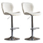 Contemporary Swivel Adjustable Height Stool Matte Finish Leather Barstool White Silver 2 Piece Set Clearhalo 'Bar Furniture' 'Bar Stools' 'bar_stools' 'furn' 'furn_bar_stools' 'Furniture' 'furniture_bar_stools' 'Kitchen & Dining Furniture' 4851575
