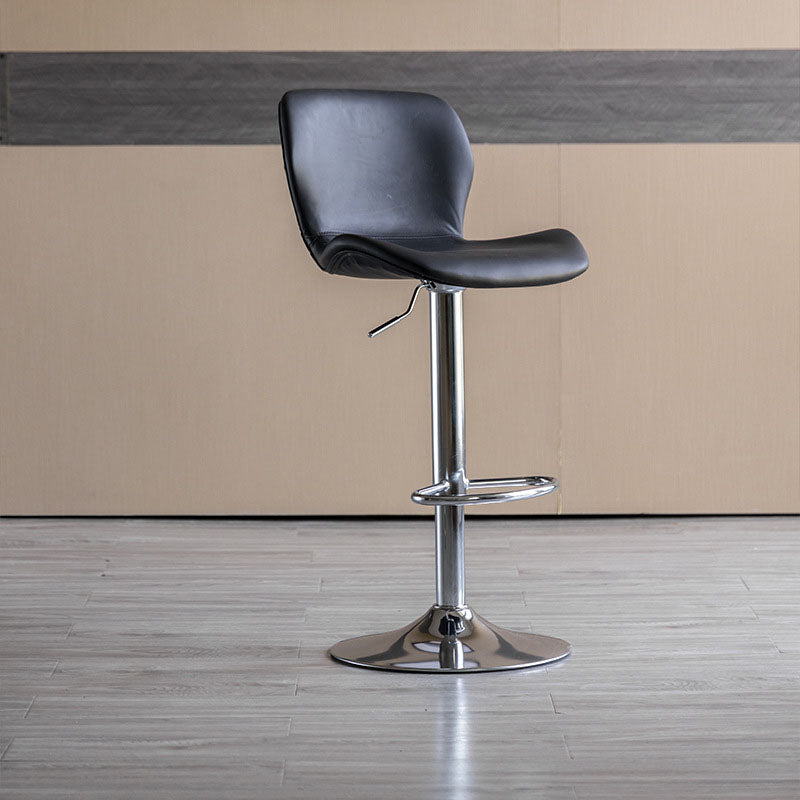 Contemporary Swivel Adjustable Height Stool Matte Finish Leather Barstool Clearhalo 'Bar Furniture' 'Bar Stools' 'bar_stools' 'furn' 'furn_bar_stools' 'Furniture' 'furniture_bar_stools' 'Kitchen & Dining Furniture' 4851576