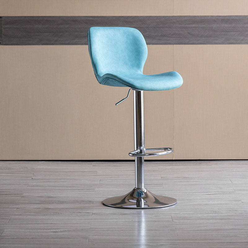 Contemporary Swivel Adjustable Height Stool Matte Finish Leather Barstool Clearhalo 'Bar Furniture' 'Bar Stools' 'bar_stools' 'furn' 'furn_bar_stools' 'Furniture' 'furniture_bar_stools' 'Kitchen & Dining Furniture' 4851577