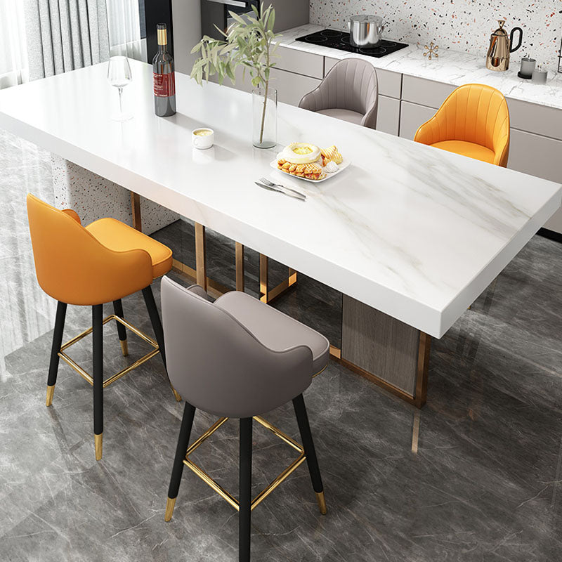 Scandinavian Full Back Swivel Barstool Restaurant Leather Stool Clearhalo 'Bar Furniture' 'Bar Stools' 'bar_stools' 'furn' 'furn_bar_stools' 'Furniture' 'furniture_bar_stools' 'Kitchen & Dining Furniture' 4851581
