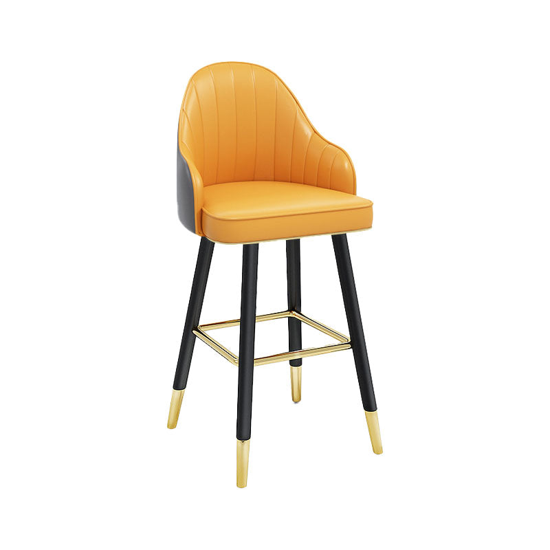 Scandinavian Full Back Swivel Barstool Restaurant Leather Stool Clearhalo 'Bar Furniture' 'Bar Stools' 'bar_stools' 'furn' 'furn_bar_stools' 'Furniture' 'furniture_bar_stools' 'Kitchen & Dining Furniture' 4851588