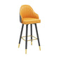 Scandinavian Full Back Swivel Barstool Restaurant Leather Stool Yellow-Gray 1 Piece Bar Stool(30"H) Clearhalo 'Bar Furniture' 'Bar Stools' 'bar_stools' 'furn' 'furn_bar_stools' 'Furniture' 'furniture_bar_stools' 'Kitchen & Dining Furniture' 4851589