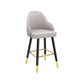 Scandinavian Full Back Swivel Barstool Restaurant Leather Stool Light Gray 1 Piece Short Stool(22"H) Clearhalo 'Bar Furniture' 'Bar Stools' 'bar_stools' 'furn' 'furn_bar_stools' 'Furniture' 'furniture_bar_stools' 'Kitchen & Dining Furniture' 4851591