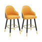 Scandinavian Full Back Swivel Barstool Restaurant Leather Stool Yellow-Gray 2 Piece Set Short Stool(22"H) Clearhalo 'Bar Furniture' 'Bar Stools' 'bar_stools' 'furn' 'furn_bar_stools' 'Furniture' 'furniture_bar_stools' 'Kitchen & Dining Furniture' 4851603