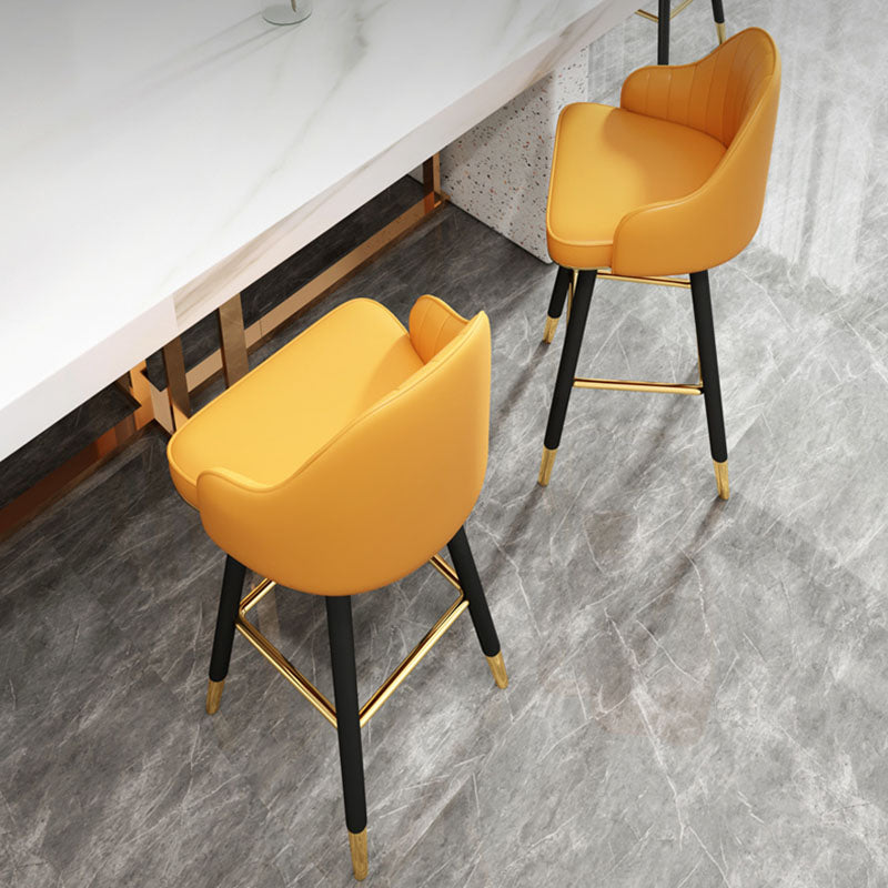 Scandinavian Full Back Swivel Barstool Restaurant Leather Stool Clearhalo 'Bar Furniture' 'Bar Stools' 'bar_stools' 'furn' 'furn_bar_stools' 'Furniture' 'furniture_bar_stools' 'Kitchen & Dining Furniture' 4851605
