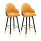 Scandinavian Full Back Swivel Barstool Restaurant Leather Stool Yellow-Gray 2 Piece Set Bar Stool(30"H) Clearhalo 'Bar Furniture' 'Bar Stools' 'bar_stools' 'furn' 'furn_bar_stools' 'Furniture' 'furniture_bar_stools' 'Kitchen & Dining Furniture' 4851607