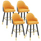 Scandinavian Full Back Swivel Barstool Restaurant Leather Stool Yellow-Gray 4 Piece Set Counter Stool(26"H) Clearhalo 'Bar Furniture' 'Bar Stools' 'bar_stools' 'furn' 'furn_bar_stools' 'Furniture' 'furniture_bar_stools' 'Kitchen & Dining Furniture' 4851615