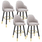 Scandinavian Full Back Swivel Barstool Restaurant Leather Stool Light Gray 4 Piece Set Counter Stool(26"H) Clearhalo 'Bar Furniture' 'Bar Stools' 'bar_stools' 'furn' 'furn_bar_stools' 'Furniture' 'furniture_bar_stools' 'Kitchen & Dining Furniture' 4851618