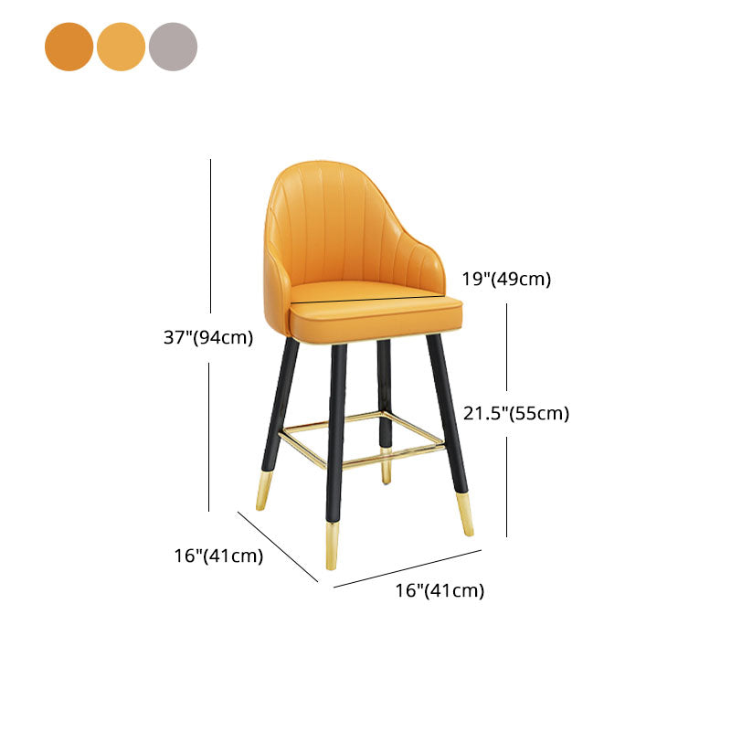 Scandinavian Full Back Swivel Barstool Restaurant Leather Stool Clearhalo 'Bar Furniture' 'Bar Stools' 'bar_stools' 'furn' 'furn_bar_stools' 'Furniture' 'furniture_bar_stools' 'Kitchen & Dining Furniture' 4851620