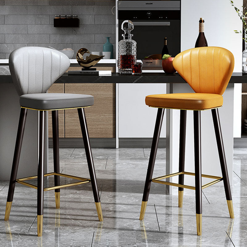 Scandinavian Home Footrest Stool Matte Finish Leather Barstool Clearhalo 'Bar Furniture' 'Bar Stools' 'bar_stools' 'Furniture' 'furniture_bar_stools' 'Kitchen & Dining Furniture' 4851625