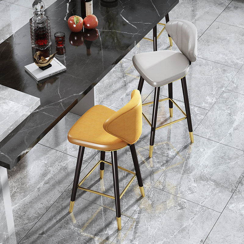 Scandinavian Home Footrest Stool Matte Finish Leather Barstool Clearhalo 'Bar Furniture' 'Bar Stools' 'bar_stools' 'Furniture' 'furniture_bar_stools' 'Kitchen & Dining Furniture' 4851627