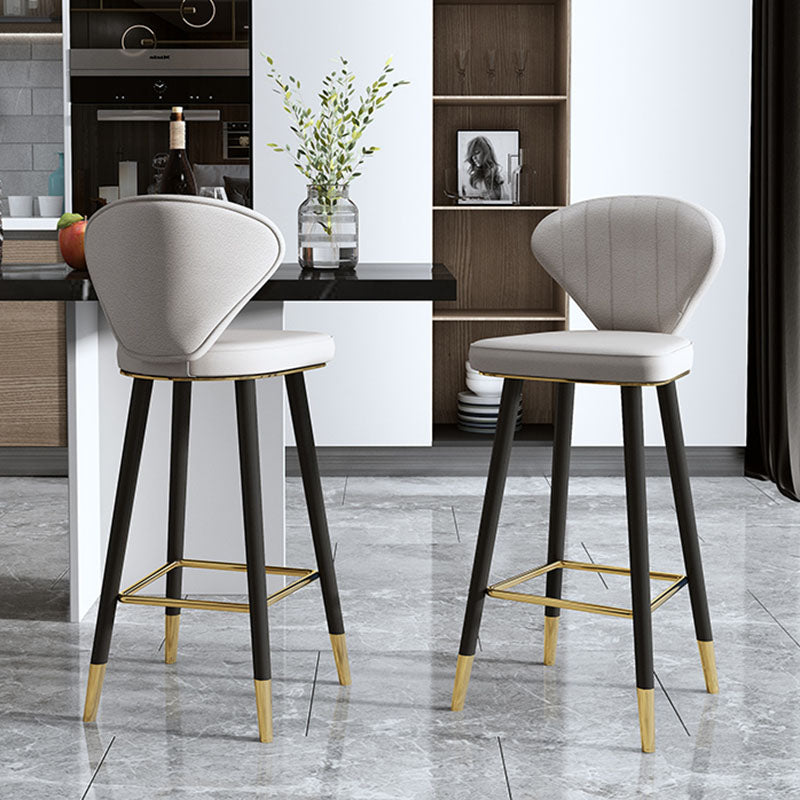 Scandinavian Home Footrest Stool Matte Finish Leather Barstool Clearhalo 'Bar Furniture' 'Bar Stools' 'bar_stools' 'Furniture' 'furniture_bar_stools' 'Kitchen & Dining Furniture' 4851629