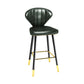 Scandinavian Home Footrest Stool Matte Finish Leather Barstool Blackish Green 1 Piece Counter Stool(26"H) Clearhalo 'Bar Furniture' 'Bar Stools' 'bar_stools' 'Furniture' 'furniture_bar_stools' 'Kitchen & Dining Furniture' 4851631