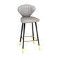 Scandinavian Home Footrest Stool Matte Finish Leather Barstool Grey 1 Piece Bar Stool(30"H) Clearhalo 'Bar Furniture' 'Bar Stools' 'bar_stools' 'Furniture' 'furniture_bar_stools' 'Kitchen & Dining Furniture' 4851636