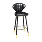 Scandinavian Home Footrest Stool Matte Finish Leather Barstool Black 1 Piece Bar Stool(30"H) Clearhalo 'Bar Furniture' 'Bar Stools' 'bar_stools' 'Furniture' 'furniture_bar_stools' 'Kitchen & Dining Furniture' 4851640