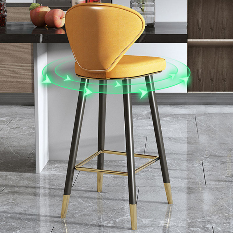 Scandinavian Home Footrest Stool Matte Finish Leather Barstool Clearhalo 'Bar Furniture' 'Bar Stools' 'bar_stools' 'Furniture' 'furniture_bar_stools' 'Kitchen & Dining Furniture' 4851641