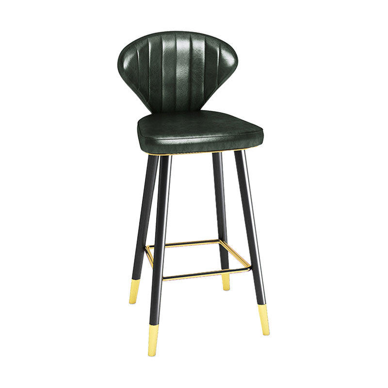 Scandinavian Home Footrest Stool Matte Finish Leather Barstool Blackish Green 1 Piece Bar Stool(30"H) Clearhalo 'Bar Furniture' 'Bar Stools' 'bar_stools' 'Furniture' 'furniture_bar_stools' 'Kitchen & Dining Furniture' 4851642
