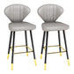 Scandinavian Home Footrest Stool Matte Finish Leather Barstool Grey Set of 2 Counter Stool(26"H) Clearhalo 'Bar Furniture' 'Bar Stools' 'bar_stools' 'Furniture' 'furniture_bar_stools' 'Kitchen & Dining Furniture' 4851646