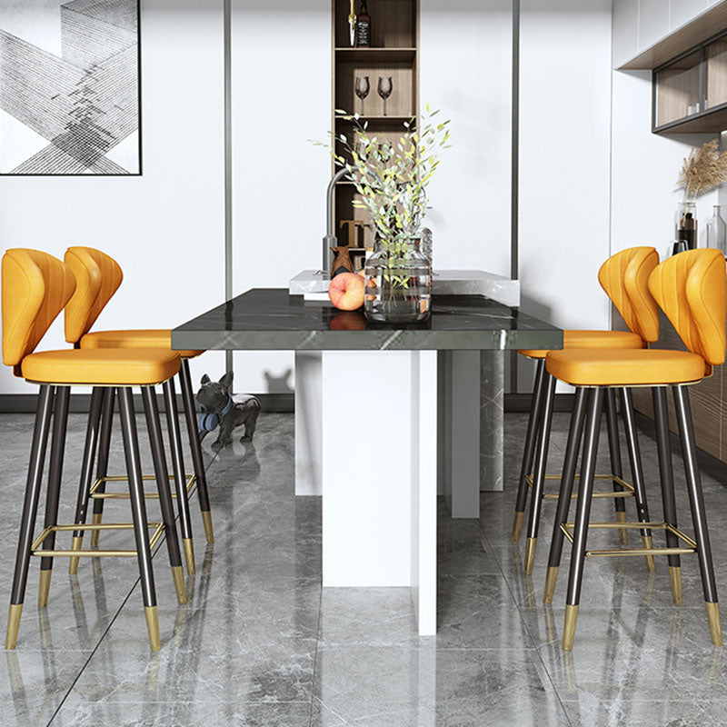 Scandinavian Home Footrest Stool Matte Finish Leather Barstool Clearhalo 'Bar Furniture' 'Bar Stools' 'bar_stools' 'Furniture' 'furniture_bar_stools' 'Kitchen & Dining Furniture' 4851649