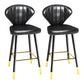 Scandinavian Home Footrest Stool Matte Finish Leather Barstool Black Set of 2 Counter Stool(26"H) Clearhalo 'Bar Furniture' 'Bar Stools' 'bar_stools' 'Furniture' 'furniture_bar_stools' 'Kitchen & Dining Furniture' 4851650