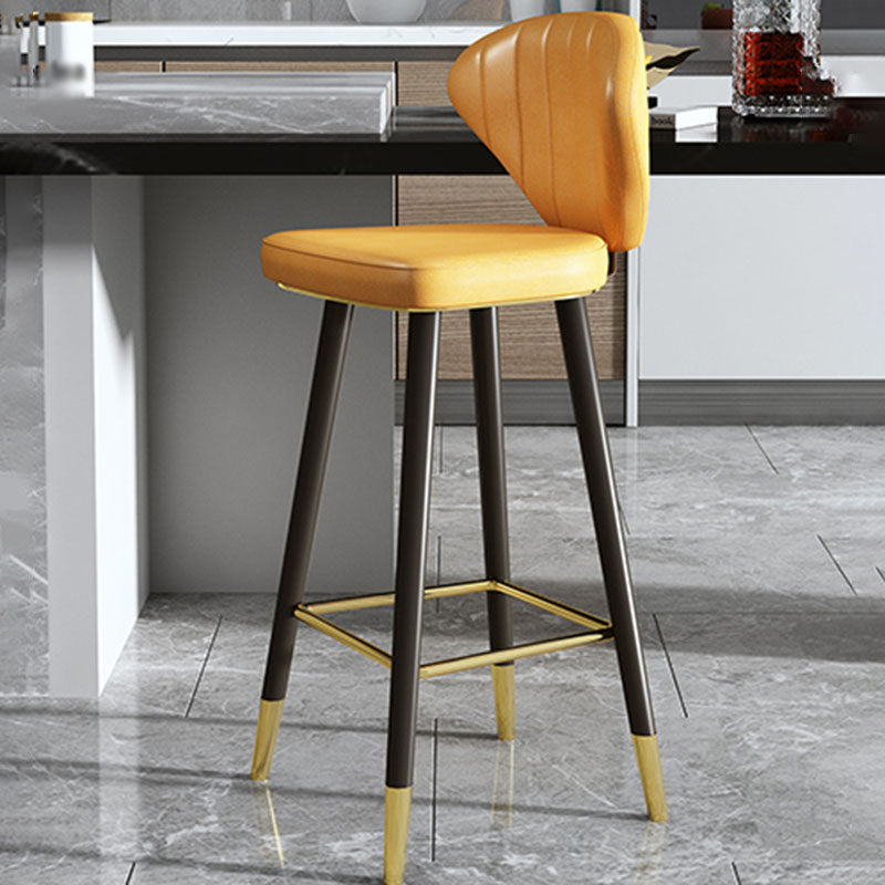 Scandinavian Home Footrest Stool Matte Finish Leather Barstool Clearhalo 'Bar Furniture' 'Bar Stools' 'bar_stools' 'Furniture' 'furniture_bar_stools' 'Kitchen & Dining Furniture' 4851652