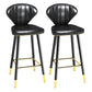 Scandinavian Home Footrest Stool Matte Finish Leather Barstool Black Set of 2 Bar Stool(30"H) Clearhalo 'Bar Furniture' 'Bar Stools' 'bar_stools' 'Furniture' 'furniture_bar_stools' 'Kitchen & Dining Furniture' 4851656