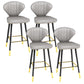 Scandinavian Home Footrest Stool Matte Finish Leather Barstool Grey Set of 4 Counter Stool(26"H) Clearhalo 'Bar Furniture' 'Bar Stools' 'bar_stools' 'Furniture' 'furniture_bar_stools' 'Kitchen & Dining Furniture' 4851659