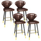 Scandinavian Home Footrest Stool Matte Finish Leather Barstool Brown Set of 4 Counter Stool(26"H) Clearhalo 'Bar Furniture' 'Bar Stools' 'bar_stools' 'Furniture' 'furniture_bar_stools' 'Kitchen & Dining Furniture' 4851660