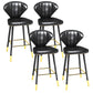 Scandinavian Home Footrest Stool Matte Finish Leather Barstool Black Set of 4 Counter Stool(26"H) Clearhalo 'Bar Furniture' 'Bar Stools' 'bar_stools' 'Furniture' 'furniture_bar_stools' 'Kitchen & Dining Furniture' 4851661