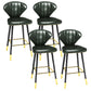 Scandinavian Home Footrest Stool Matte Finish Leather Barstool Blackish Green Set of 4 Counter Stool(26"H) Clearhalo 'Bar Furniture' 'Bar Stools' 'bar_stools' 'Furniture' 'furniture_bar_stools' 'Kitchen & Dining Furniture' 4851662