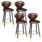 Scandinavian Home Footrest Stool Matte Finish Leather Barstool Brown Set of 4 Bar Stool(30"H) Clearhalo 'Bar Furniture' 'Bar Stools' 'bar_stools' 'Furniture' 'furniture_bar_stools' 'Kitchen & Dining Furniture' 4851665